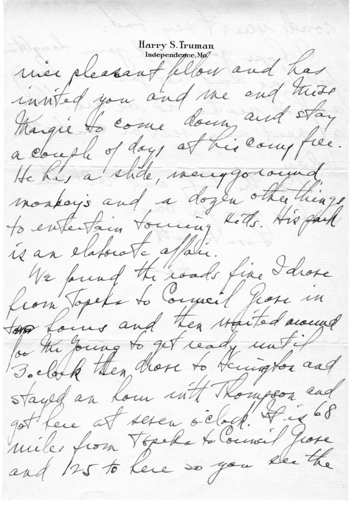 Harry S. Truman to Bess W. Truman