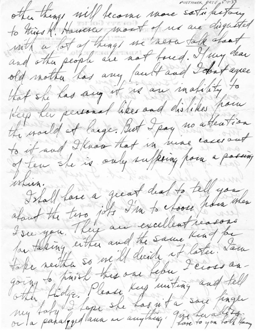 Harry S. Truman to Bess W. Truman