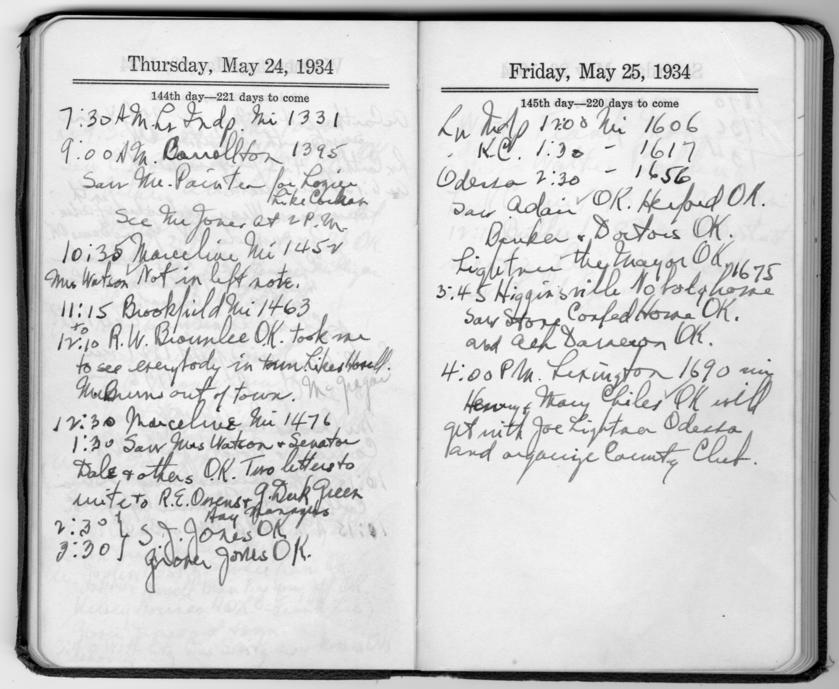 Diary appointment book of Harry S. Truman