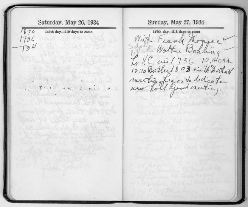 Diary appointment book of Harry S. Truman