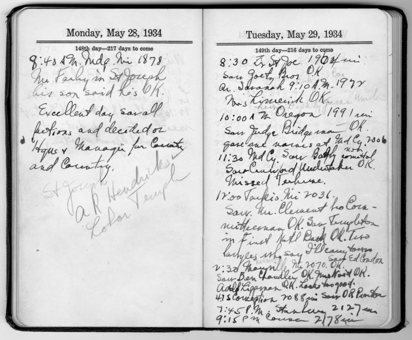 Diary appointment book of Harry S. Truman