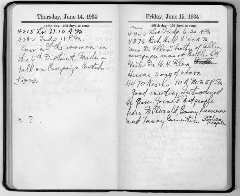 Diary appointment book of Harry S. Truman