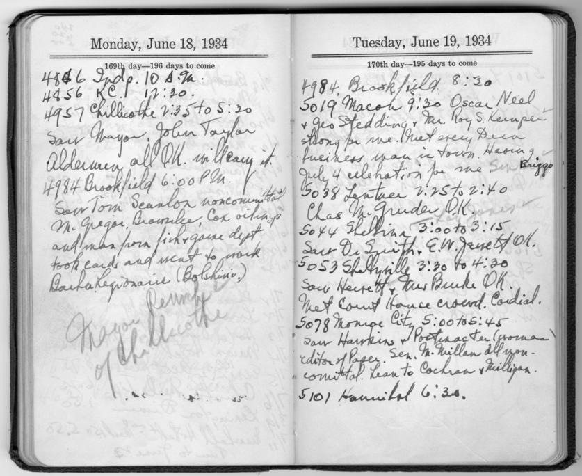 Diary appointment book of Harry S. Truman