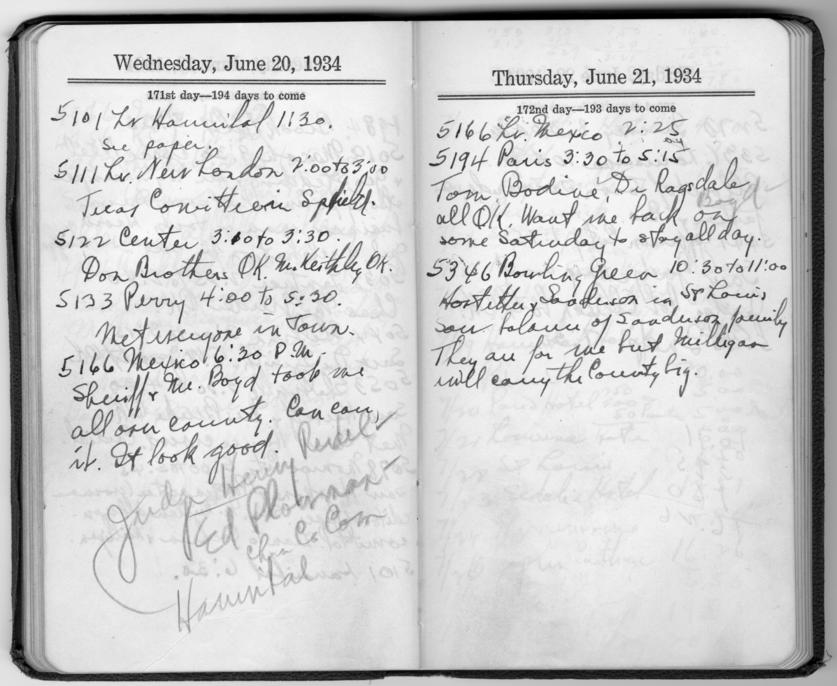 Diary appointment book of Harry S. Truman