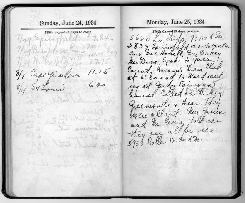 Diary appointment book of Harry S. Truman