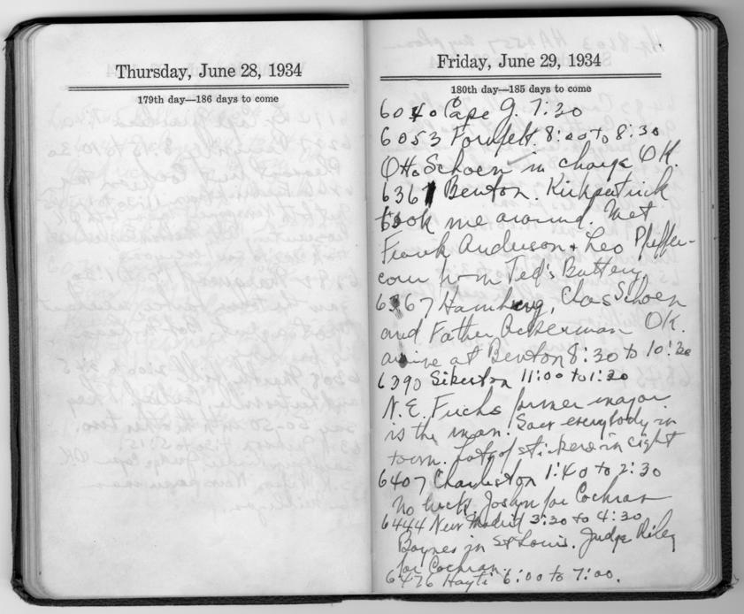 Diary appointment book of Harry S. Truman