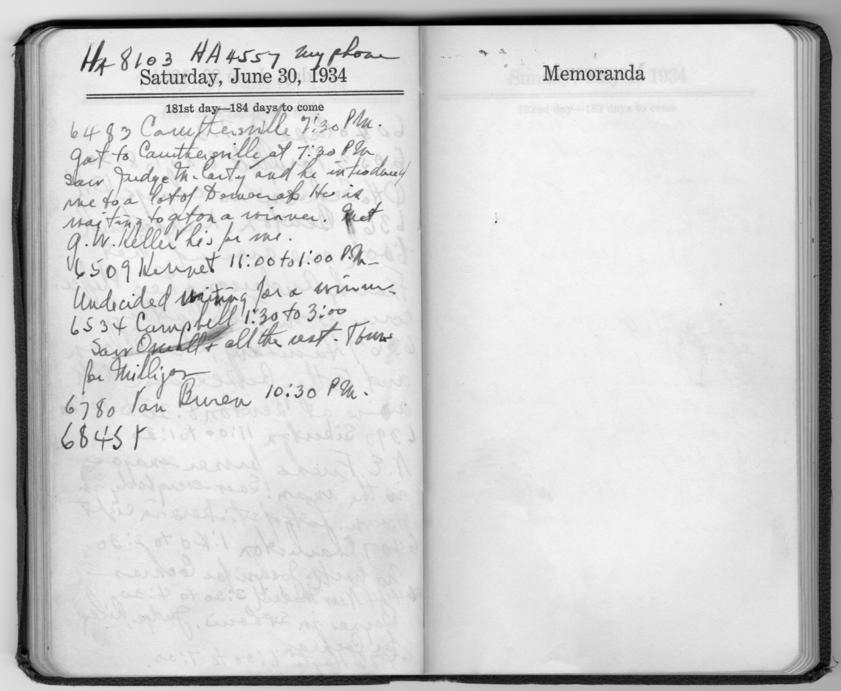 Diary appointment book of Harry S. Truman