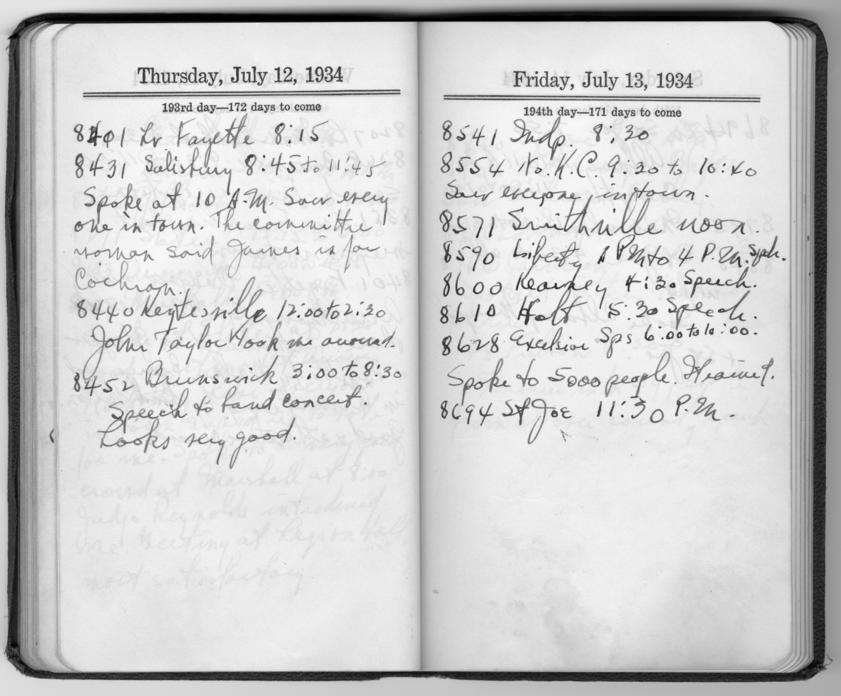 Diary appointment book of Harry S. Truman