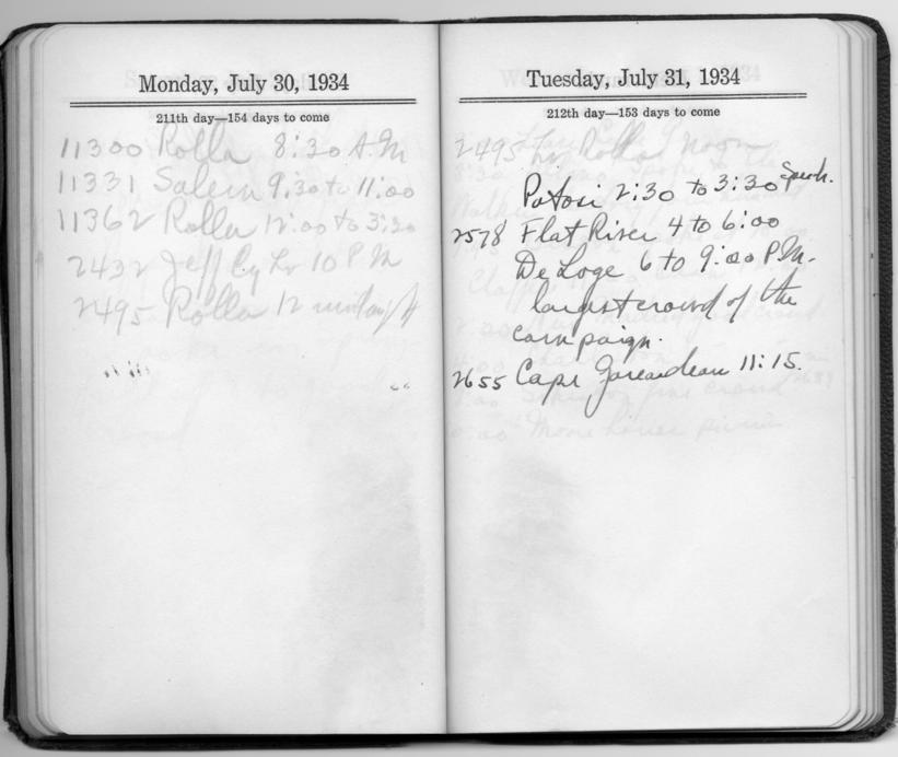 Diary appointment book of Harry S. Truman