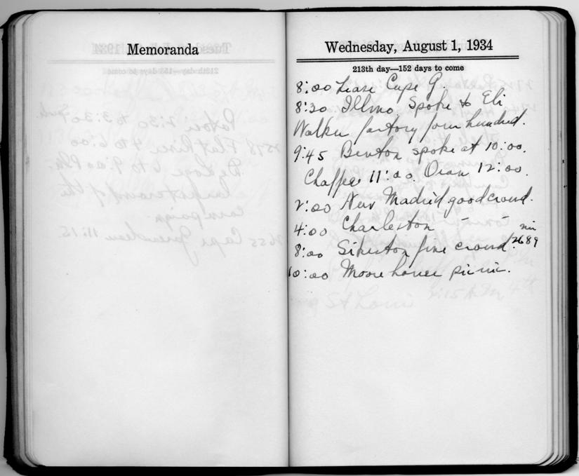Diary appointment book of Harry S. Truman