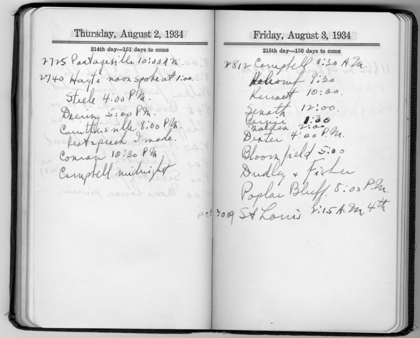 Diary appointment book of Harry S. Truman