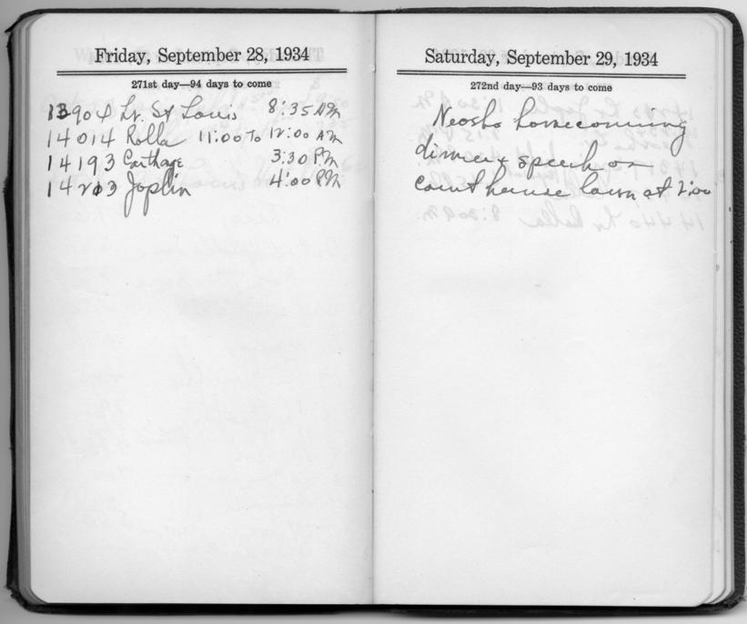 Diary appointment book of Harry S. Truman