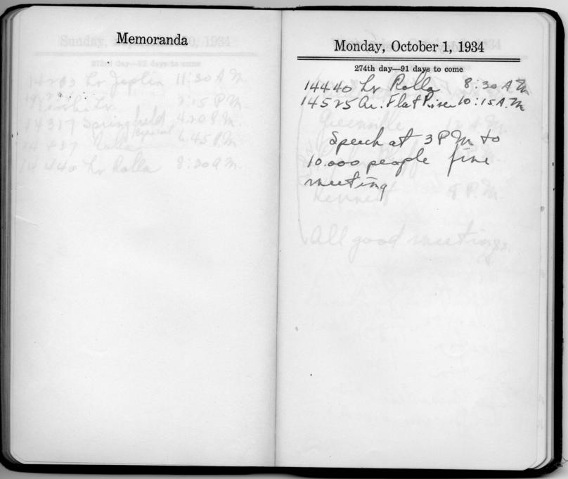 Diary appointment book of Harry S. Truman
