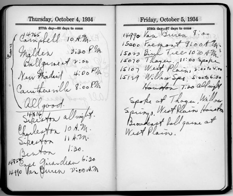 Diary appointment book of Harry S. Truman