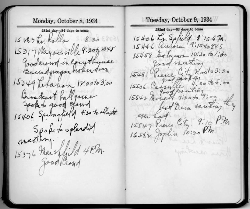 Diary appointment book of Harry S. Truman