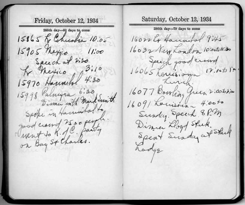 Diary appointment book of Harry S. Truman