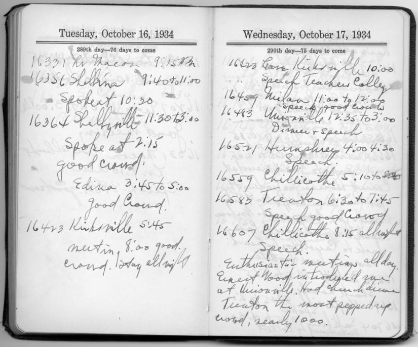 Diary appointment book of Harry S. Truman