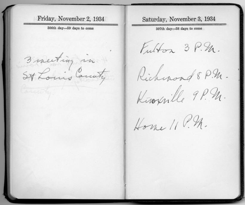 Diary appointment book of Harry S. Truman