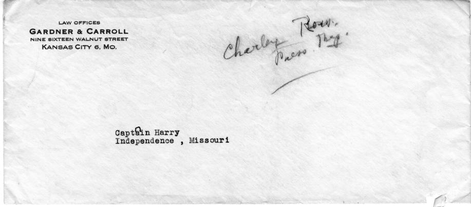 Correspondence between Harry S. Truman and Ed Carroll, with attachments