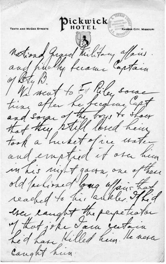 Longhand Note by Harry S. Truman