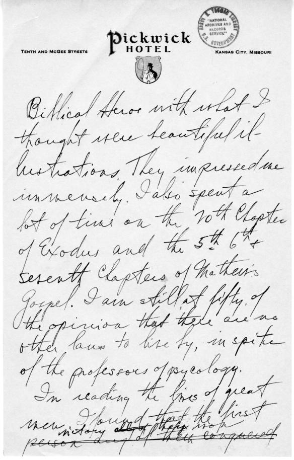 Longhand Note by Harry S. Truman