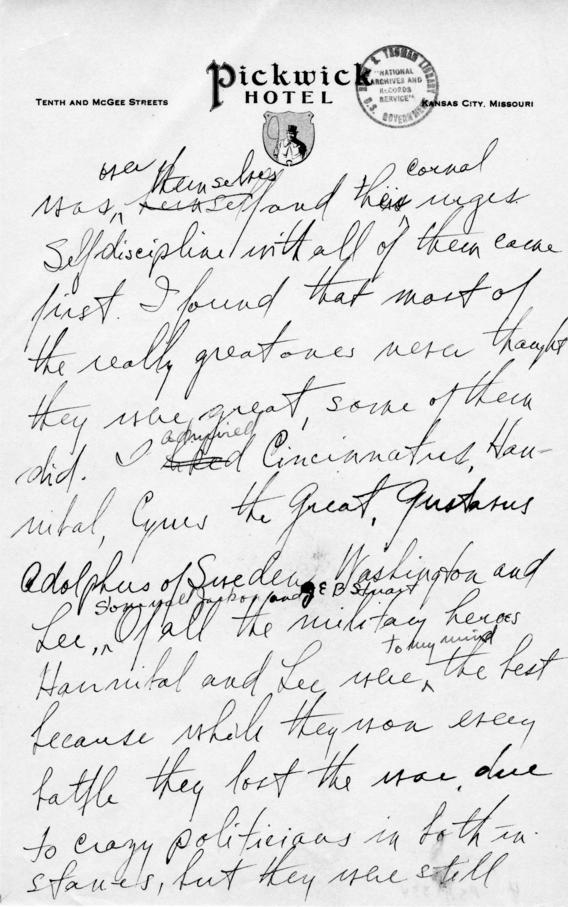 Longhand Note by Harry S. Truman