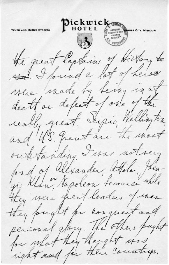 Longhand Note by Harry S. Truman