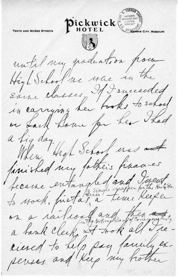 Longhand Note by Harry S. Truman