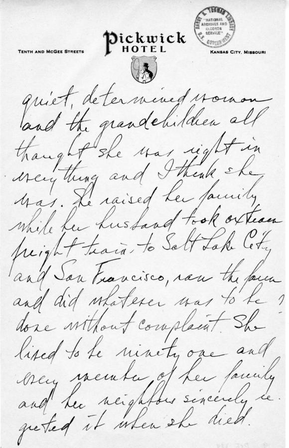 Longhand Note by Harry S. Truman