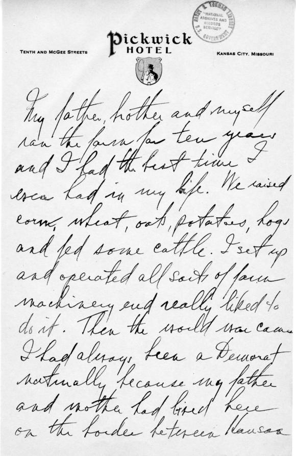 Longhand Note by Harry S. Truman