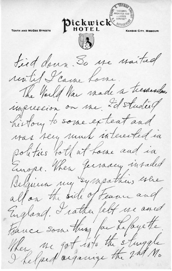 Longhand Note by Harry S. Truman