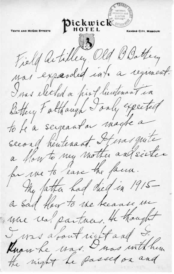 Longhand Note by Harry S. Truman