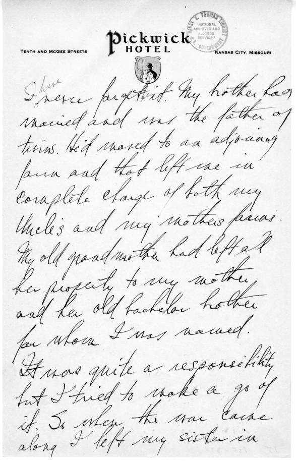 Longhand Note by Harry S. Truman