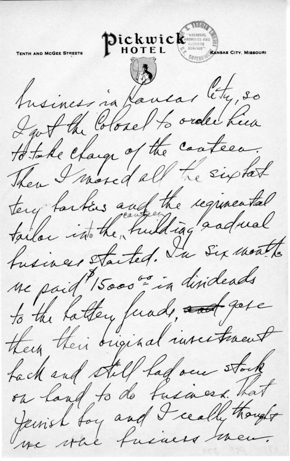 Longhand Note by Harry S. Truman