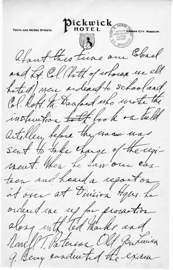 Longhand Note by Harry S. Truman