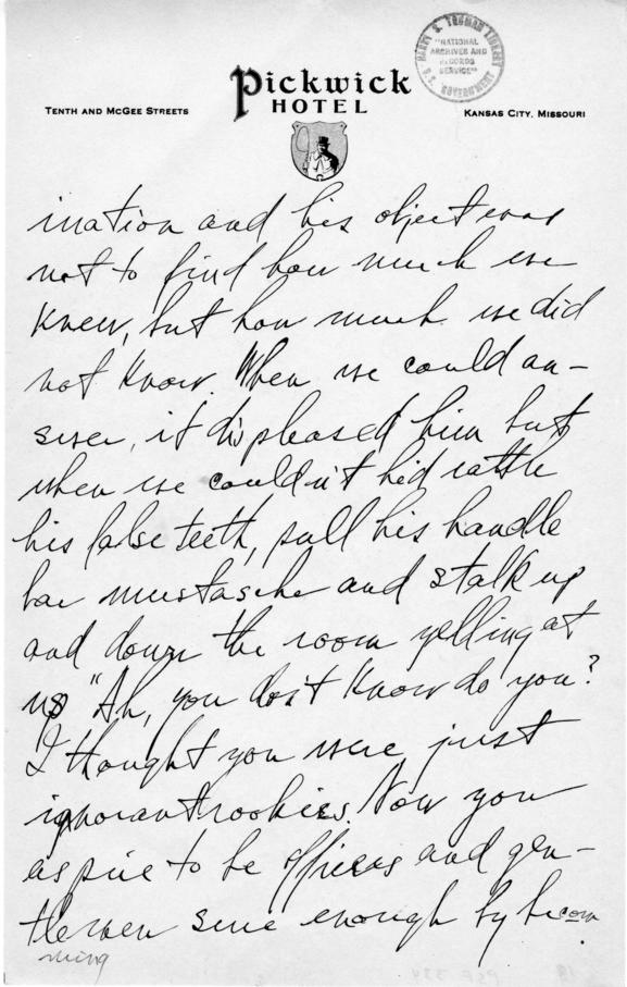 Longhand Note by Harry S. Truman