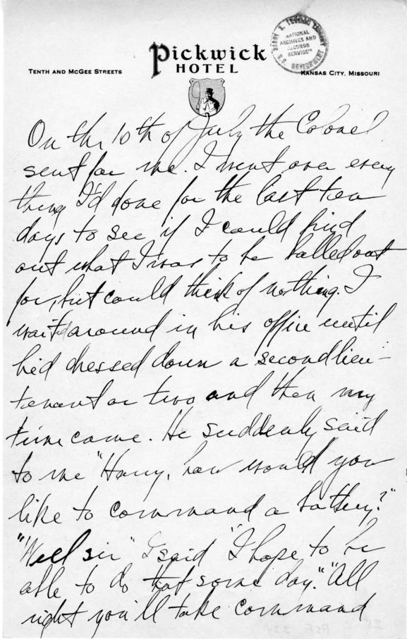 Longhand Note by Harry S. Truman