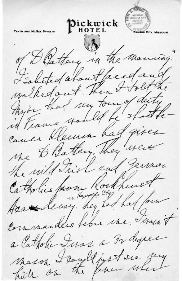 Longhand Note by Harry S. Truman