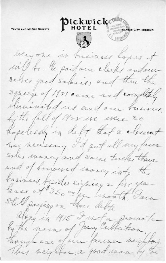 Longhand Note by Harry S. Truman