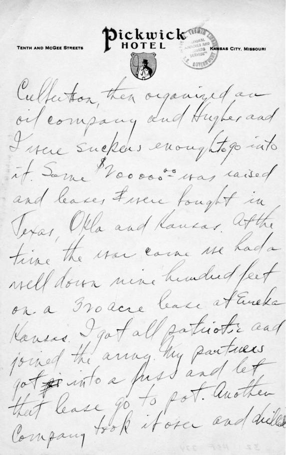 Longhand Note by Harry S. Truman