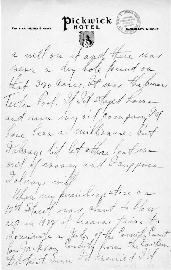 Longhand Note by Harry S. Truman