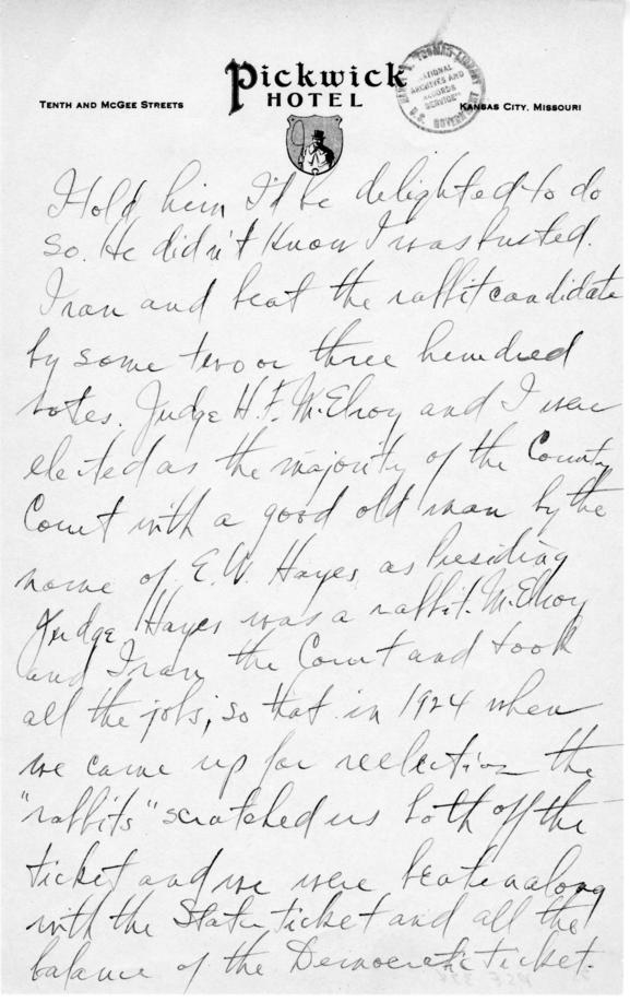 Longhand Note by Harry S. Truman