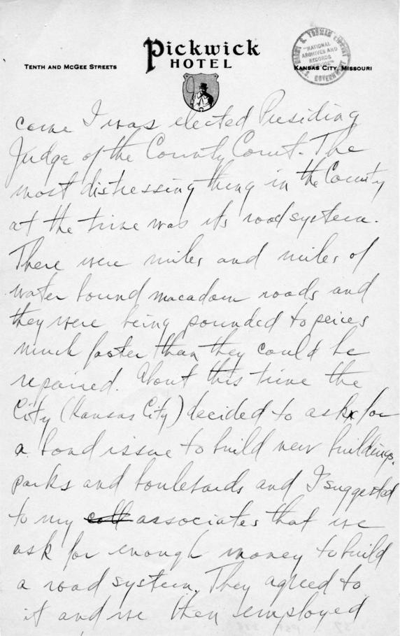 Longhand Note by Harry S. Truman