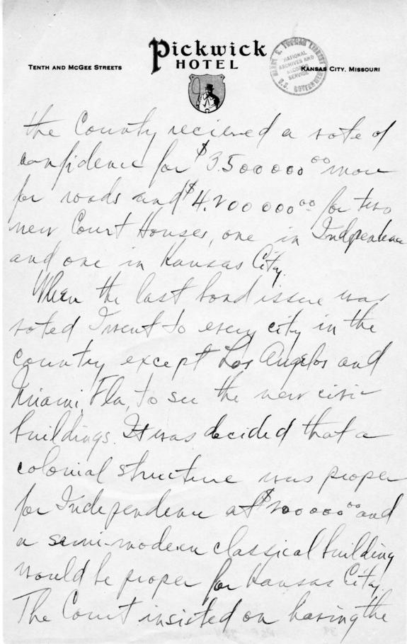 Longhand Note by Harry S. Truman