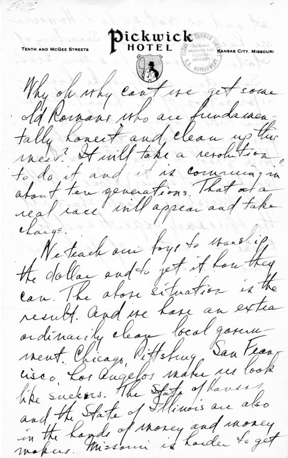 Longhand Note by Harry S. Truman