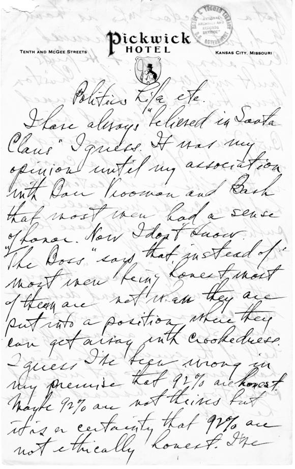 Longhand Note by Harry S. Truman