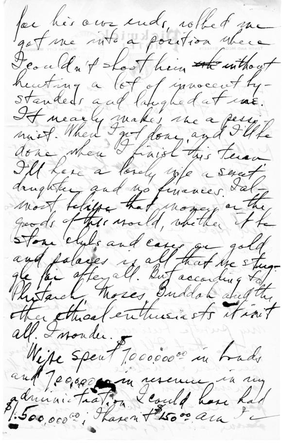 Longhand Note by Harry S. Truman