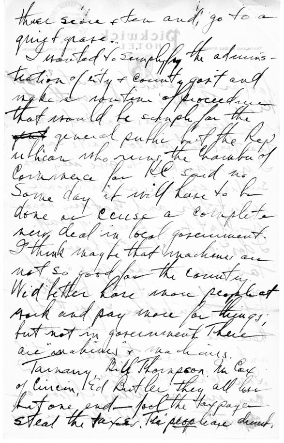 Longhand Note by Harry S. Truman