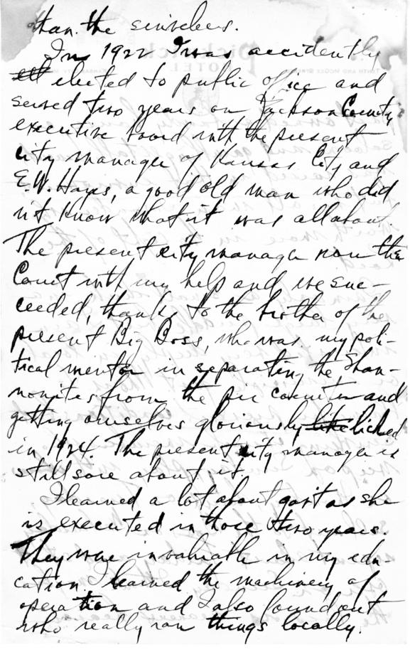 Longhand Note by Harry S. Truman