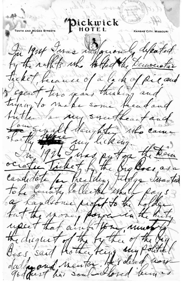 Longhand Note by Harry S. Truman